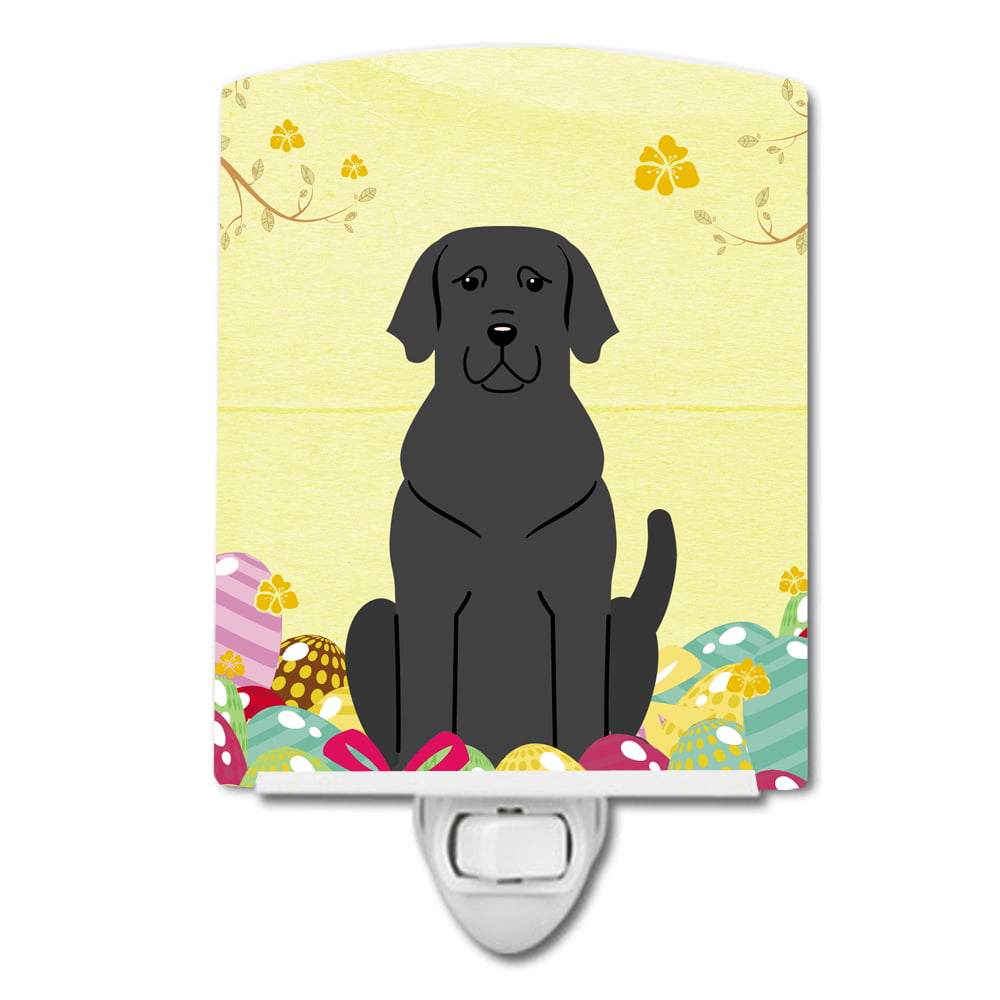BB6057CNL Easter Eggs Black Labrador Ceramic Night Light