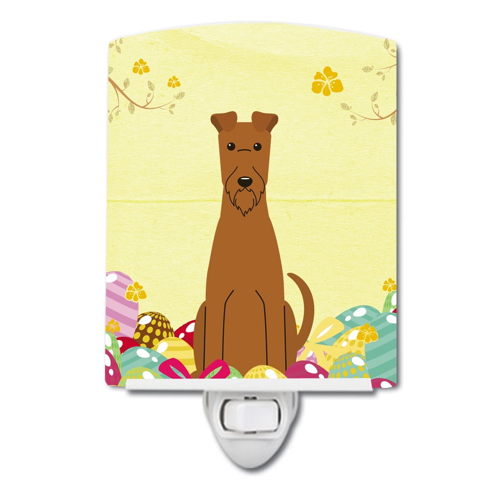 BB6062CNL Easter Eggs Irish Terrier Ceramic Night Light