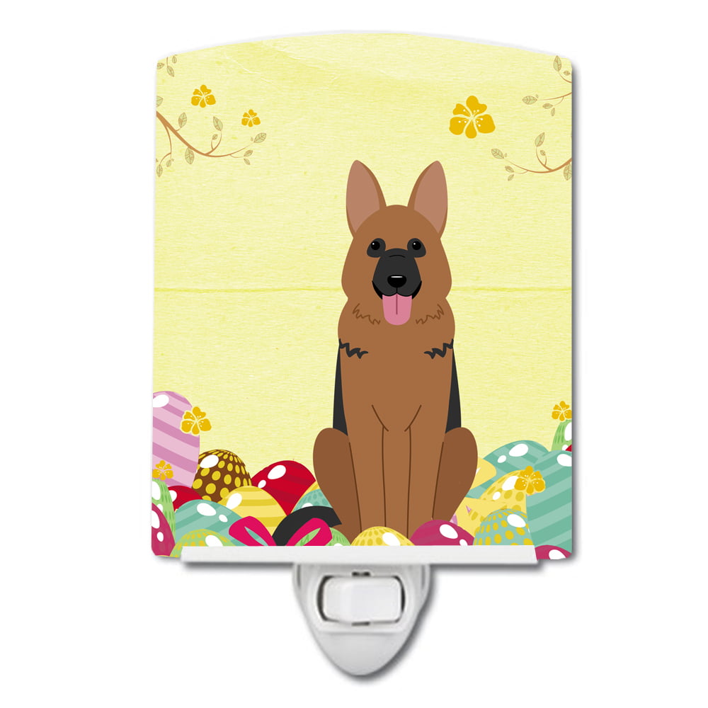BB6067CNL Easter Eggs German Shepherd Ceramic Night Light