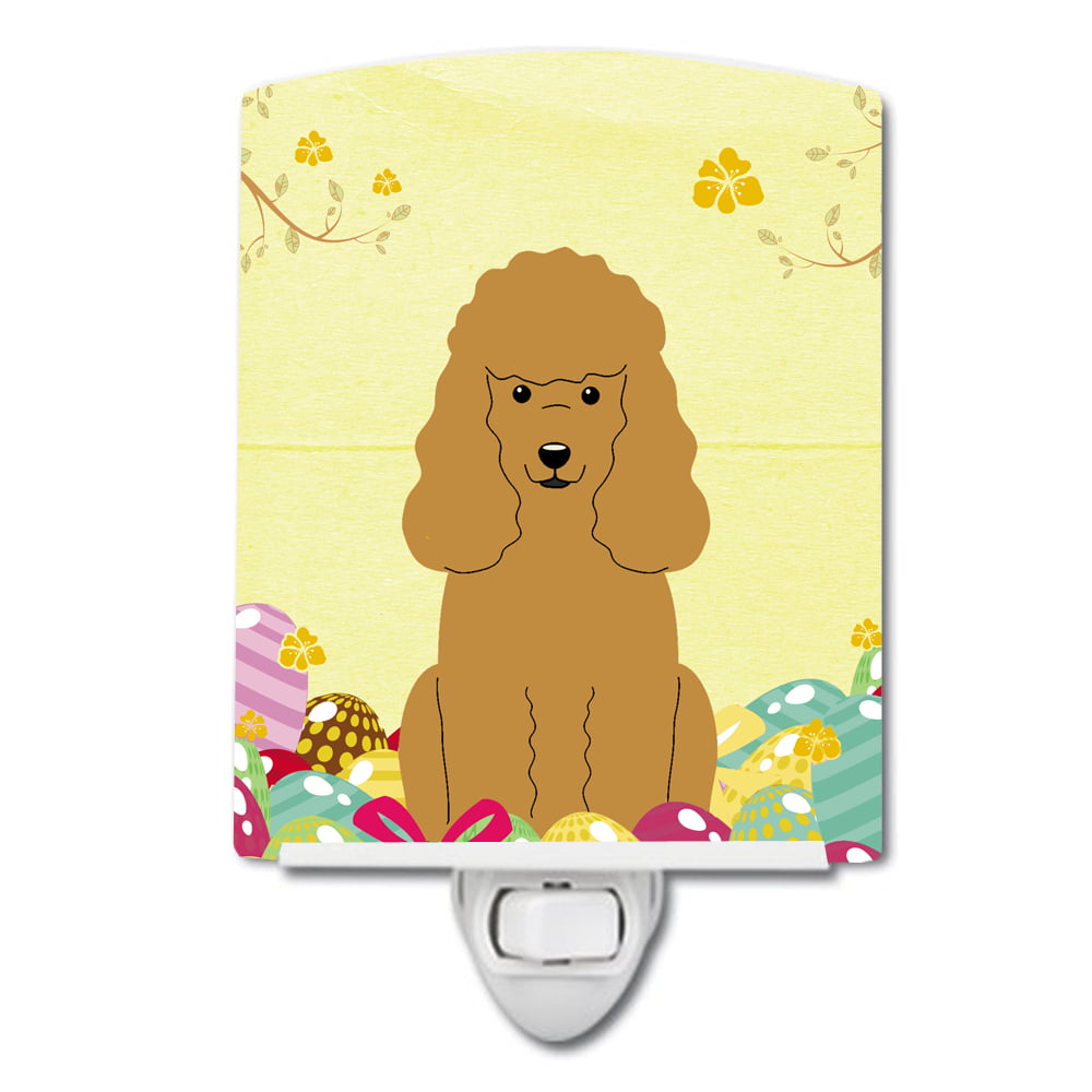 BB6069CNL Easter Eggs Poodle Tan Ceramic Night Light