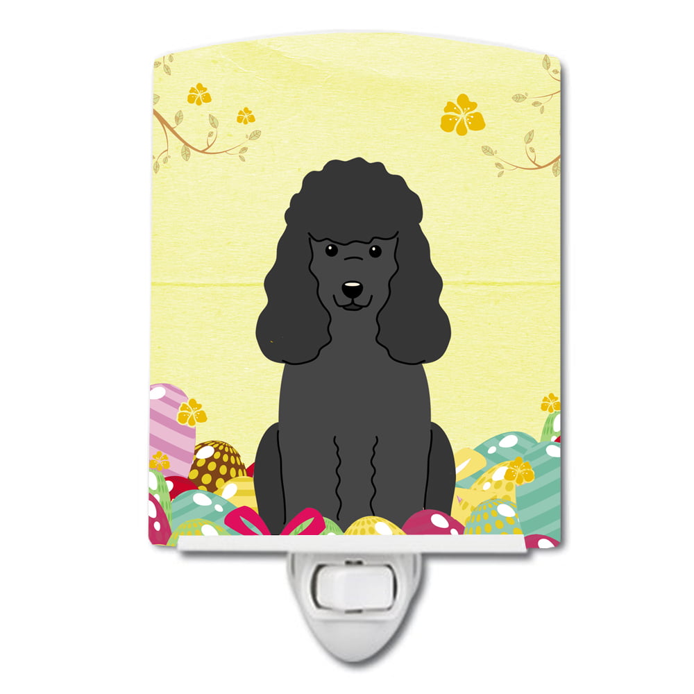 BB6071CNL Easter Eggs Poodle Black Ceramic Night Light