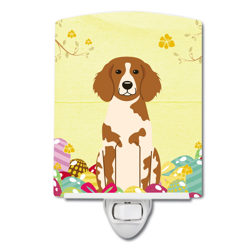 BB6072CNL Easter Eggs Brittany Spaniel Ceramic Night Light