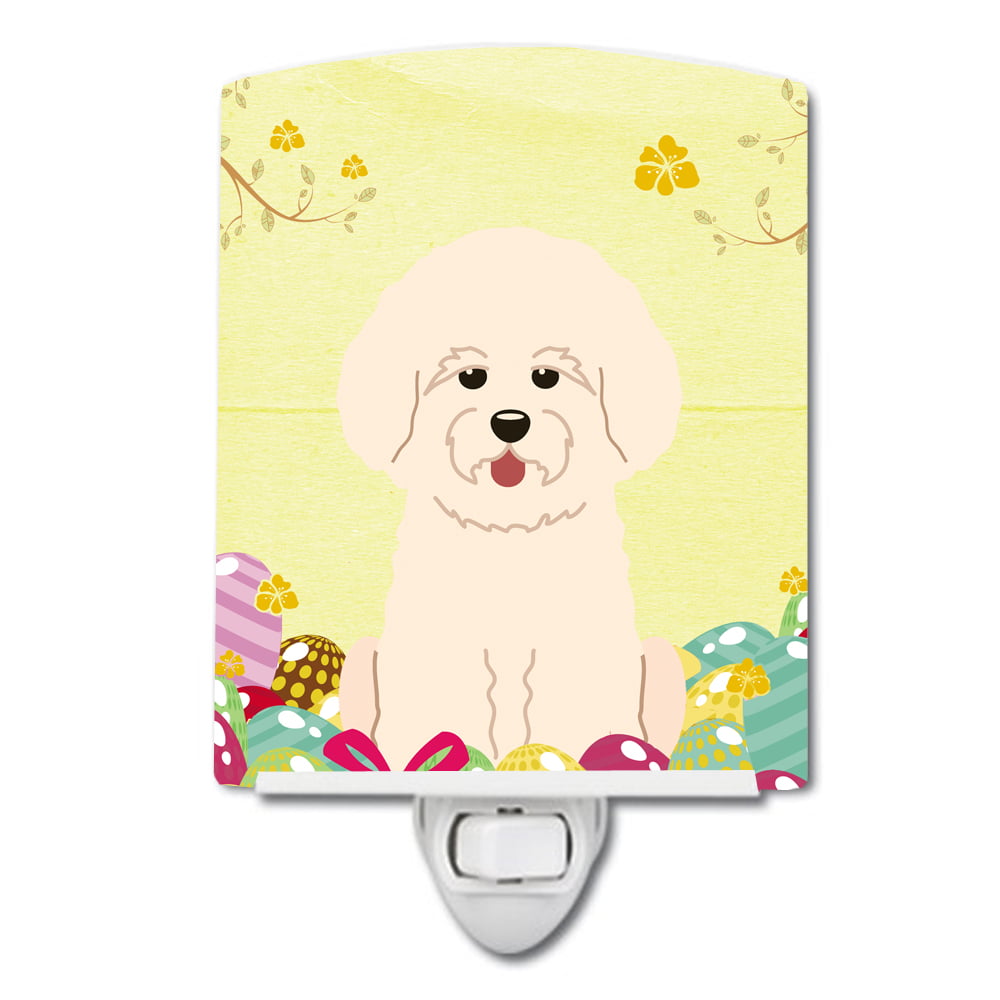 BB6075CNL Easter Eggs Bichon Frise Ceramic Night Light