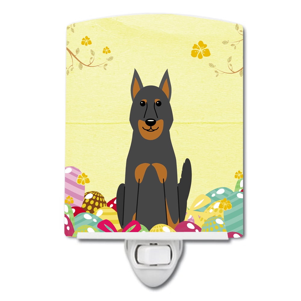 BB6080CNL Easter Eggs Beauce Shepherd Dog Ceramic Night Light