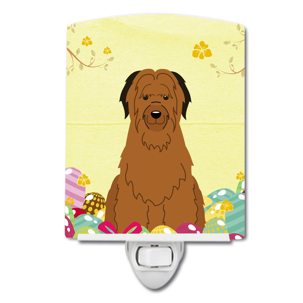 BB6082CNL Easter Eggs Briard Brown Ceramic Night Light