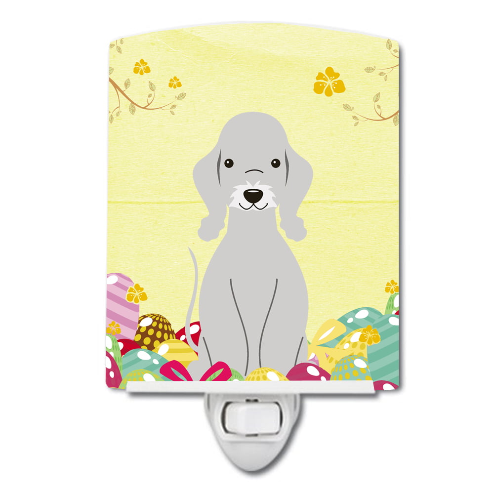 BB6090CNL Easter Eggs Bedlington Terrier Blue Ceramic Night Light