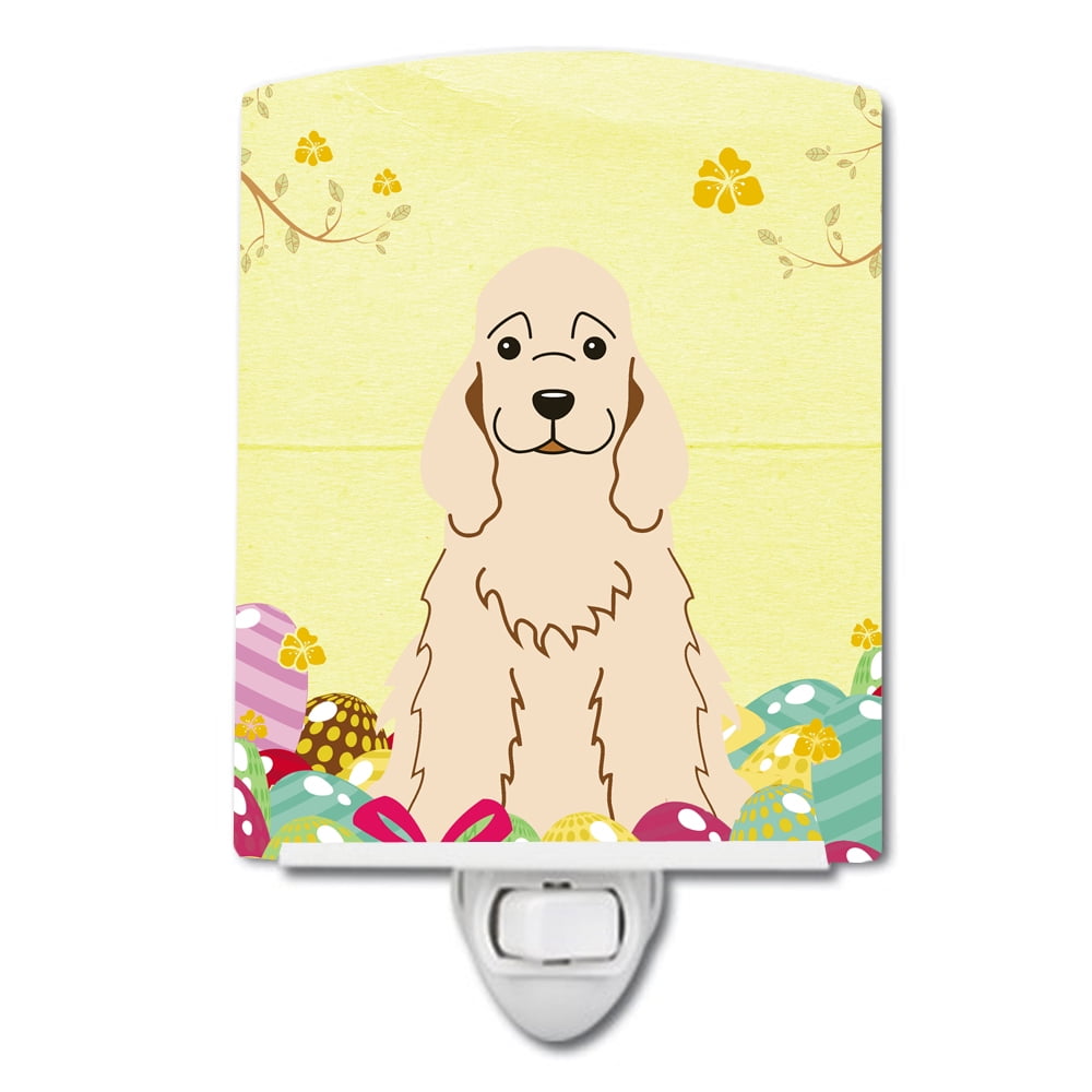 BB6094CNL Easter Eggs Cocker Spaniel Buff Ceramic Night Light