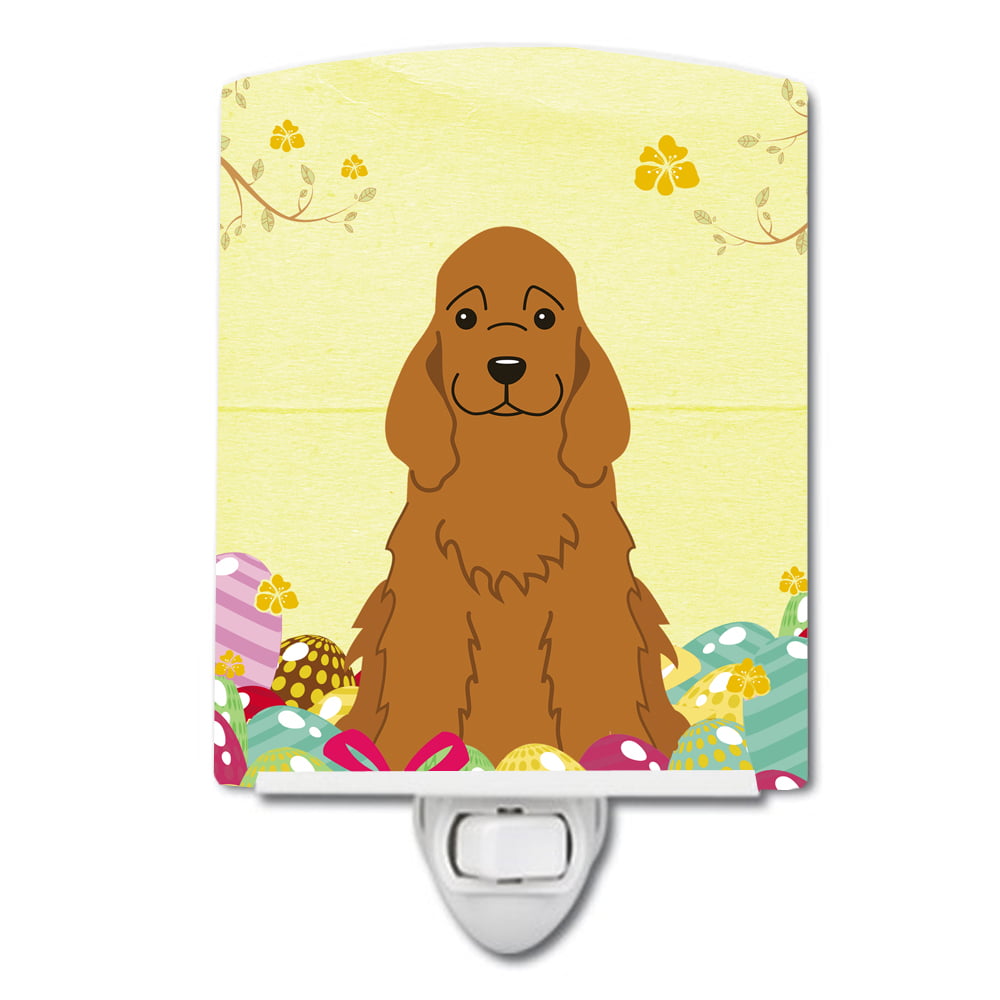 BB6095CNL Easter Eggs Cocker Spaniel Red Ceramic Night Light