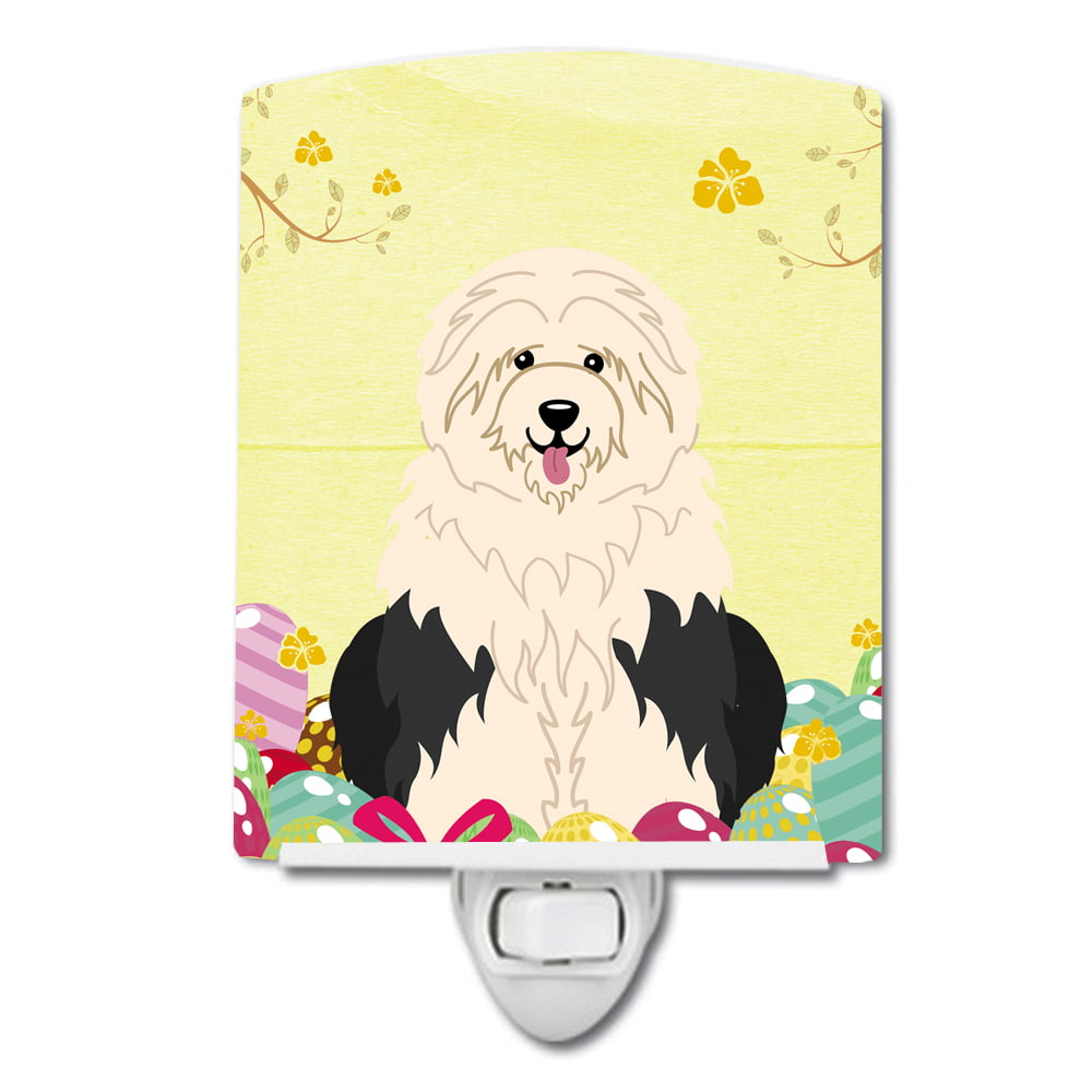 BB6096CNL Easter Eggs Old English Sheepdog Ceramic Night Light