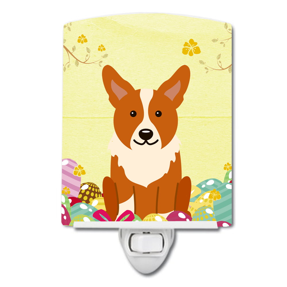 BB6100CNL Easter Eggs Corgi Ceramic Night Light