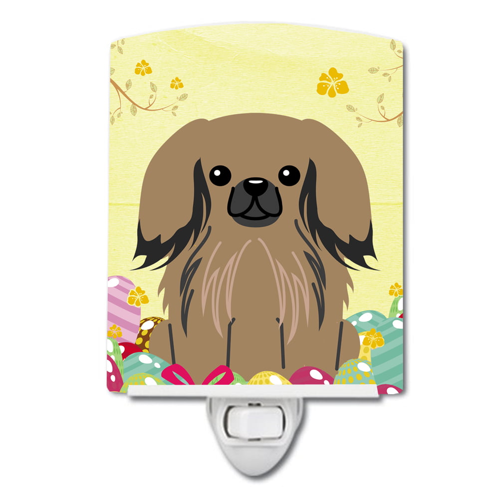 BB6102CNL Easter Eggs Pekingnese Tan Ceramic Night Light