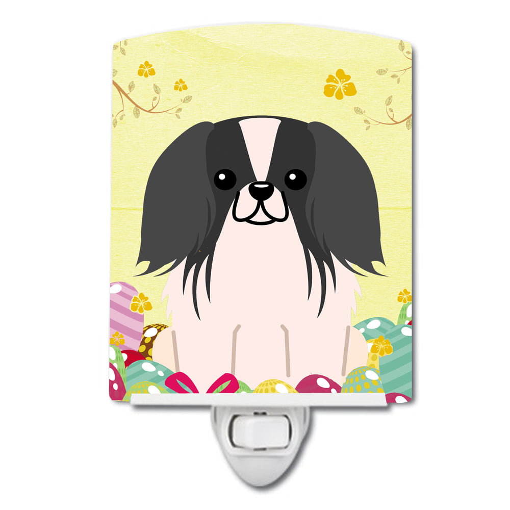 BB6105CNL Easter Eggs Pekingnese Black White Ceramic Night Light