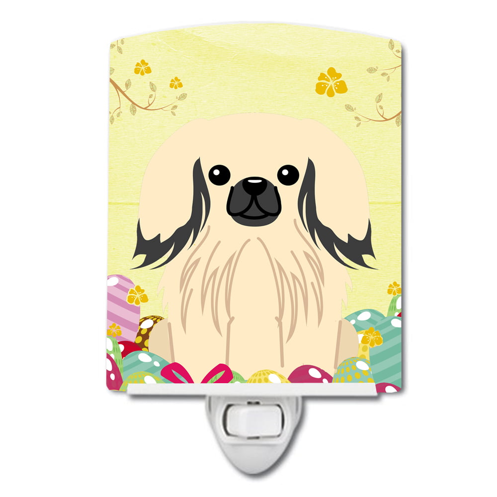 BB6106CNL Easter Eggs Pekingnese Cream Ceramic Night Light