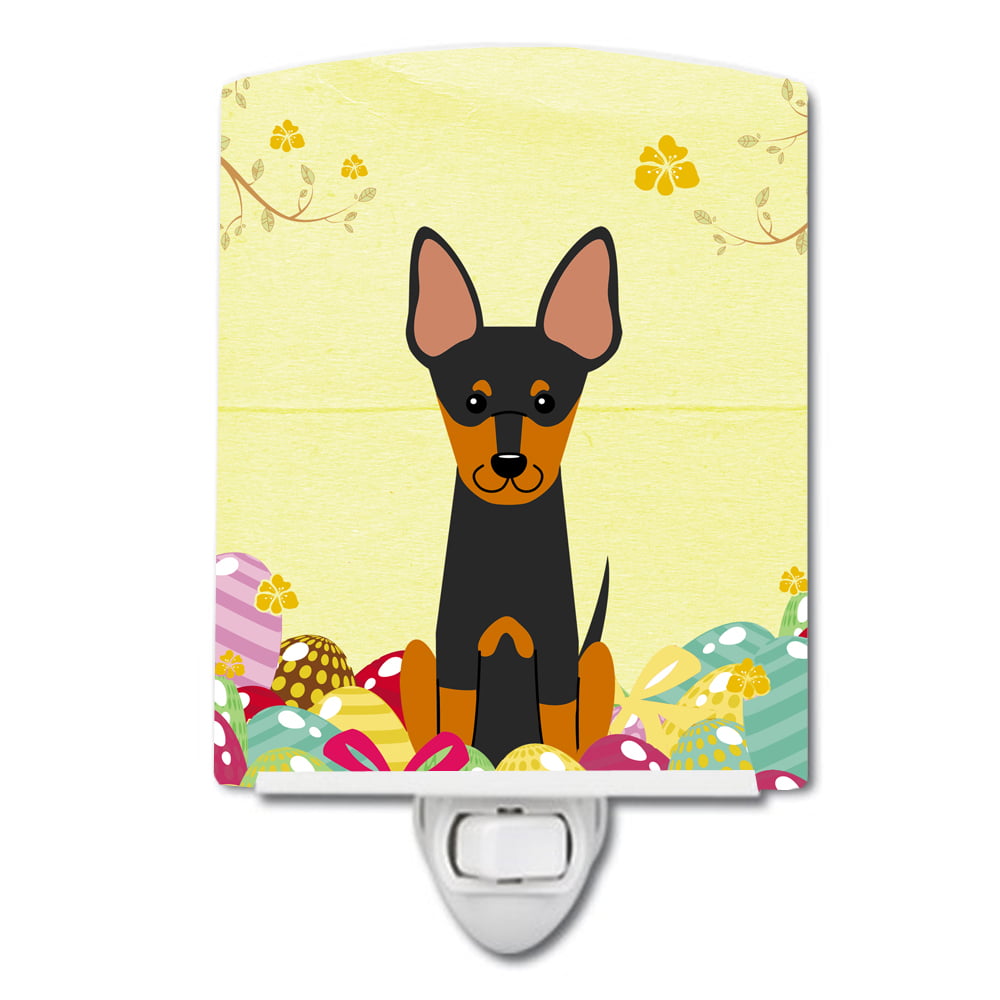 BB6109CNL Easter Eggs English Toy Terrier Ceramic Night Light