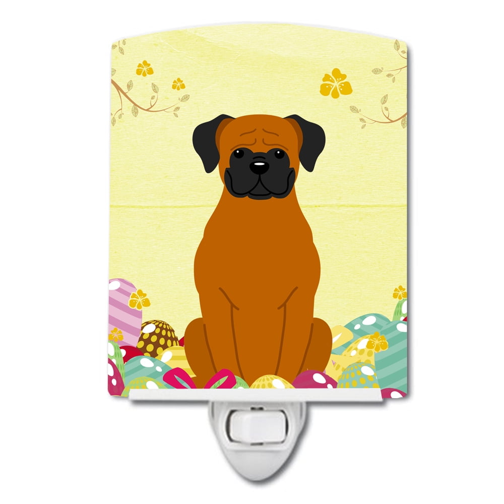 BB6115CNL Easter Eggs Fawn Boxer Ceramic Night Light