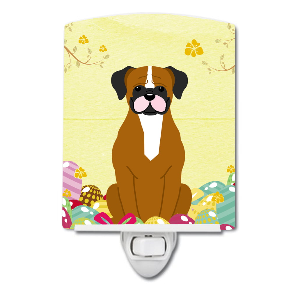 BB6116CNL Easter Eggs Flashy Fawn Boxer Ceramic Night Light