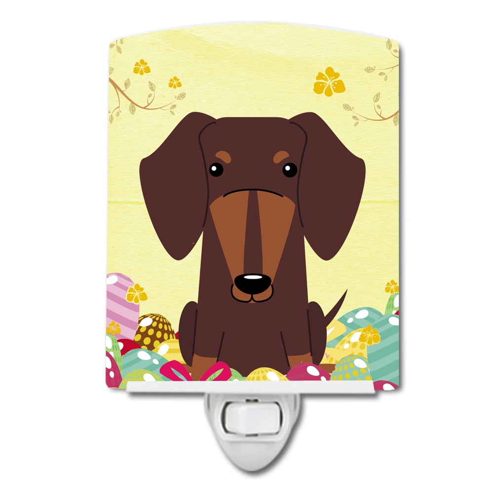 BB6131CNL Easter Eggs Dachshund Chocolate Ceramic Night Light