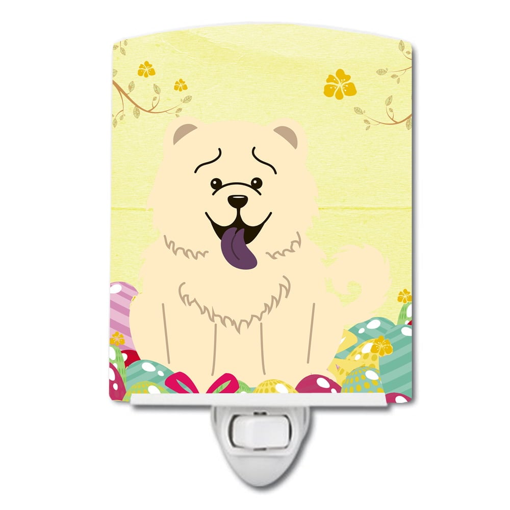 Easter Eggs Chow Chow White Ceramic Night Light