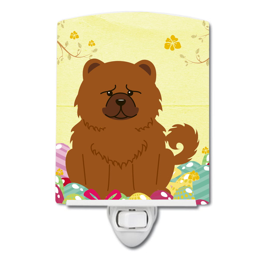 BB6142CNL Easter Eggs Chow Chow Red Ceramic Night Light