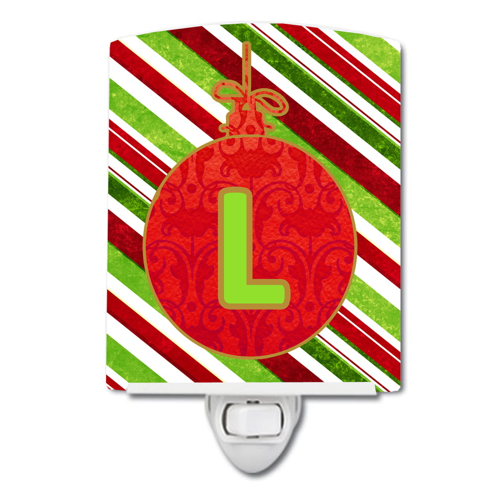 Christmas Oranment Holiday Initial Letter L Ceramic Night Light