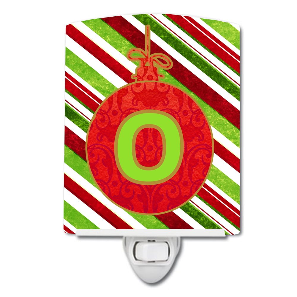 Christmas Oranment Holiday Initial Letter O Ceramic Night Light