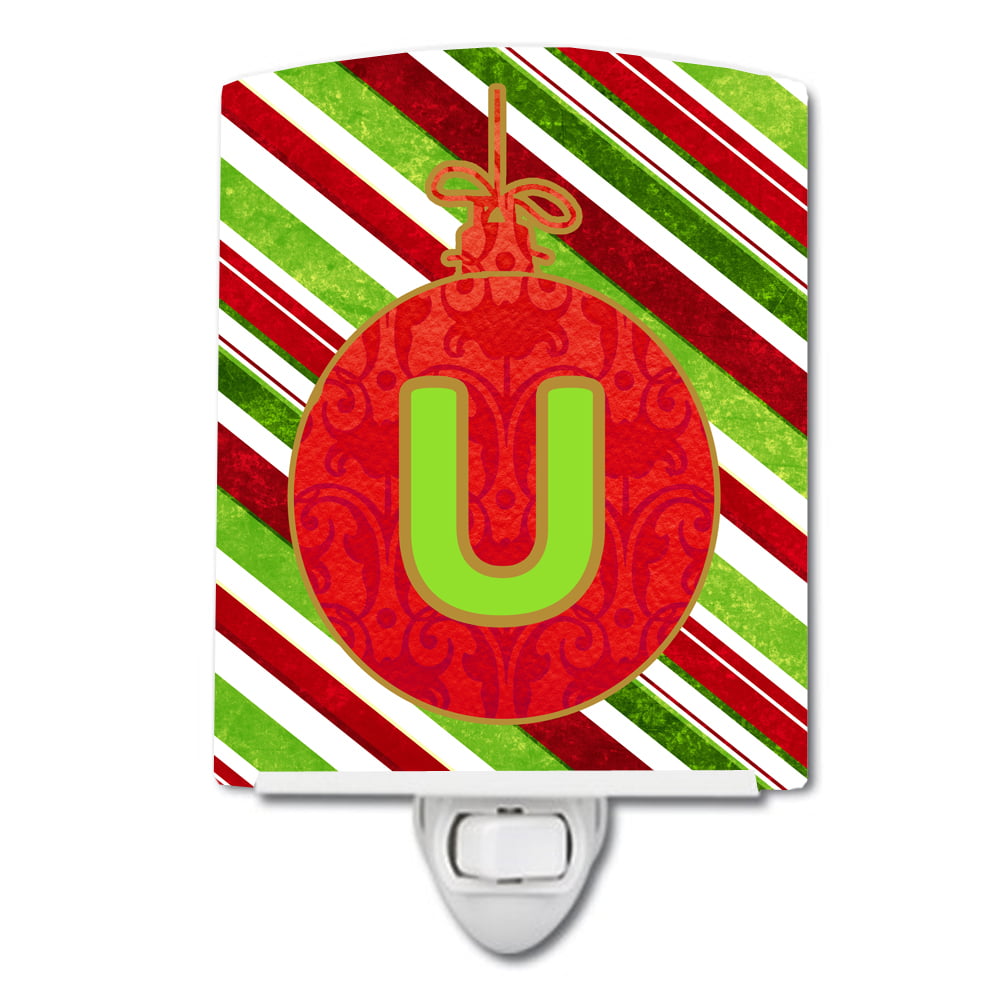 Christmas Oranment Holiday Initial Letter U Ceramic Night Light