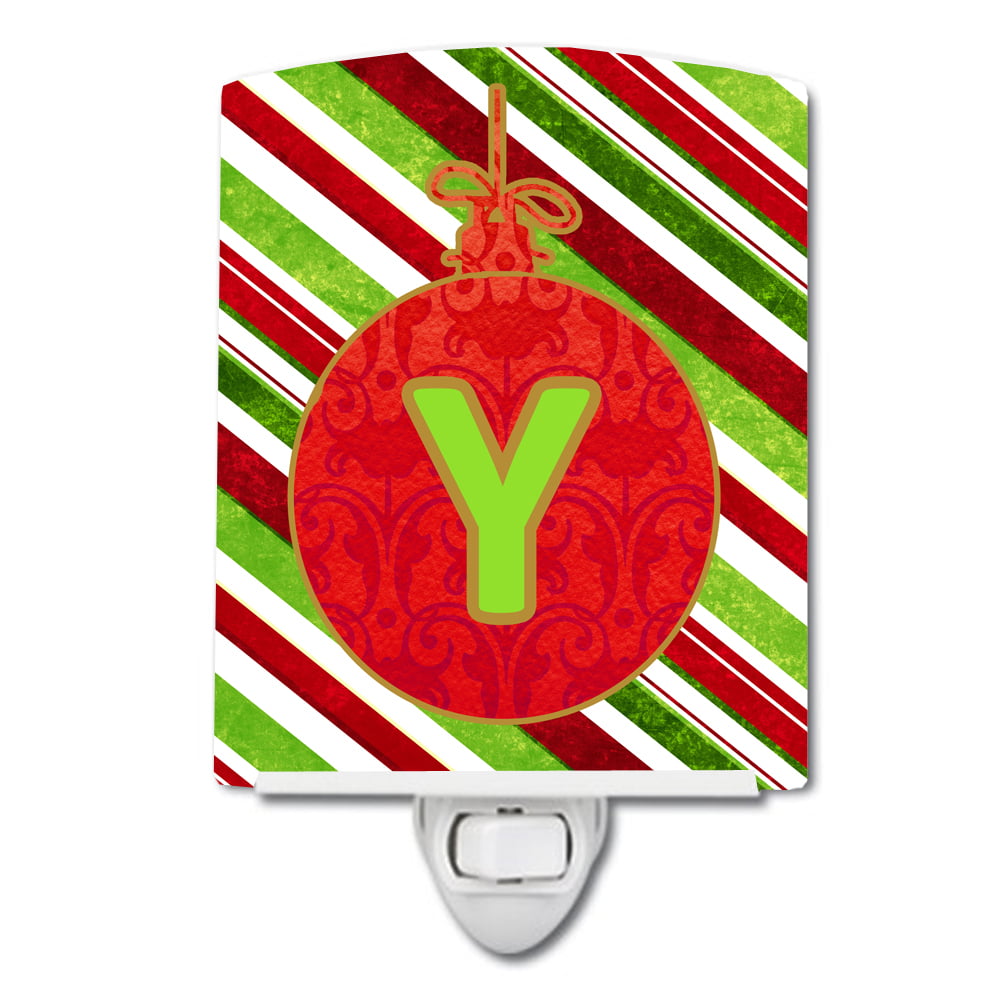 Christmas Oranment Holiday Initial Letter Y Ceramic Night Light
