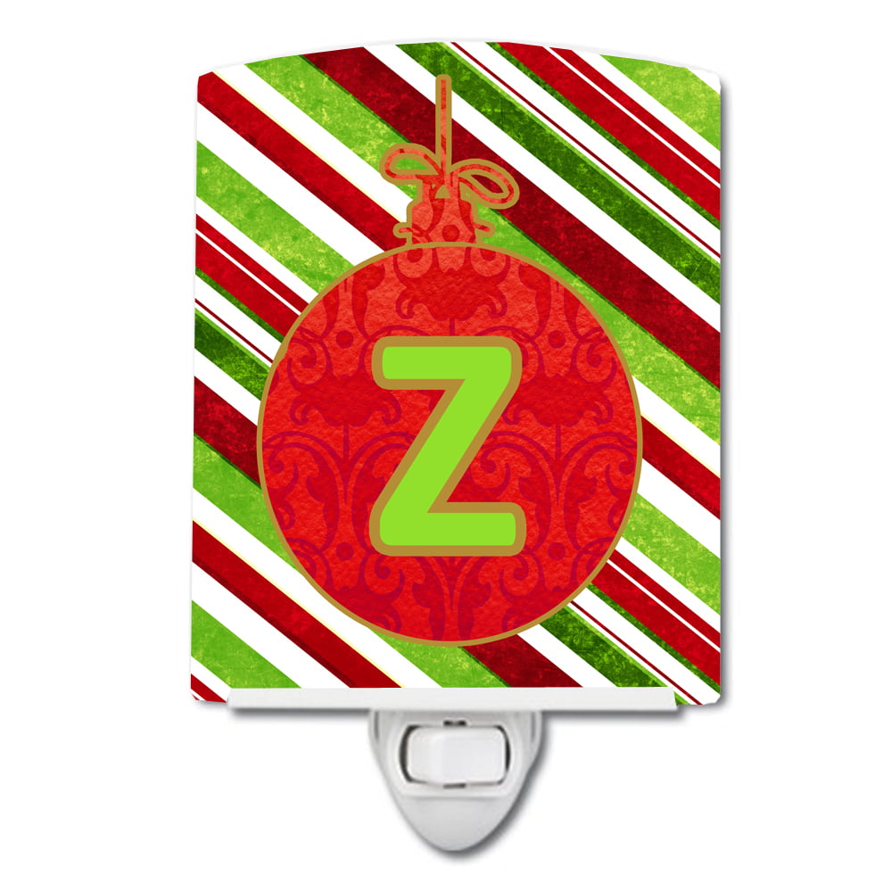Christmas Oranment Holiday Initial Letter Z Ceramic Night Light