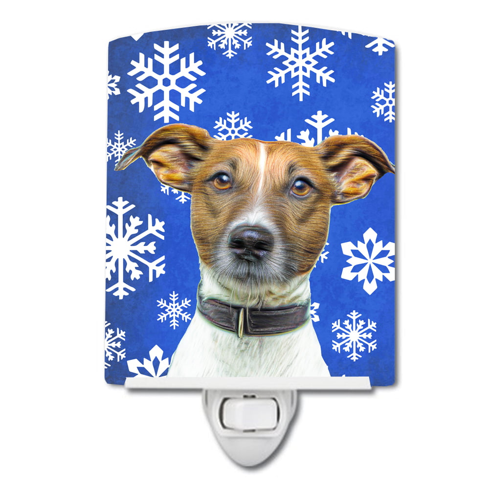 Winter Snowflakes Holiday Jack Russell Terrier Ceramic Night Light