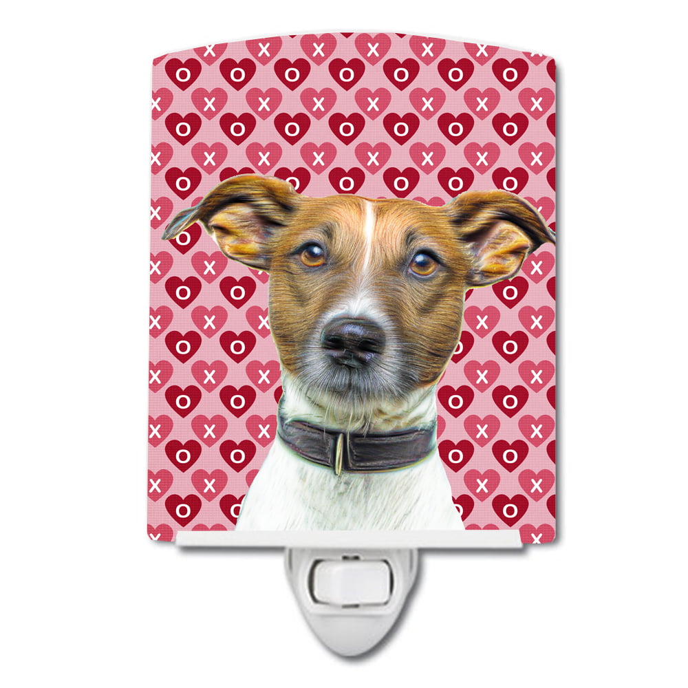 Hearts Love & Valentines Day Jack Russell Terrier Ceramic Night Light