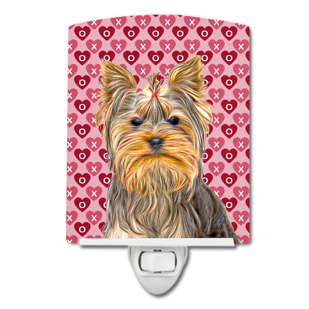 Hearts Love & Valentines Day Yorkie & Yorkshire Terrier Ceramic Night Light