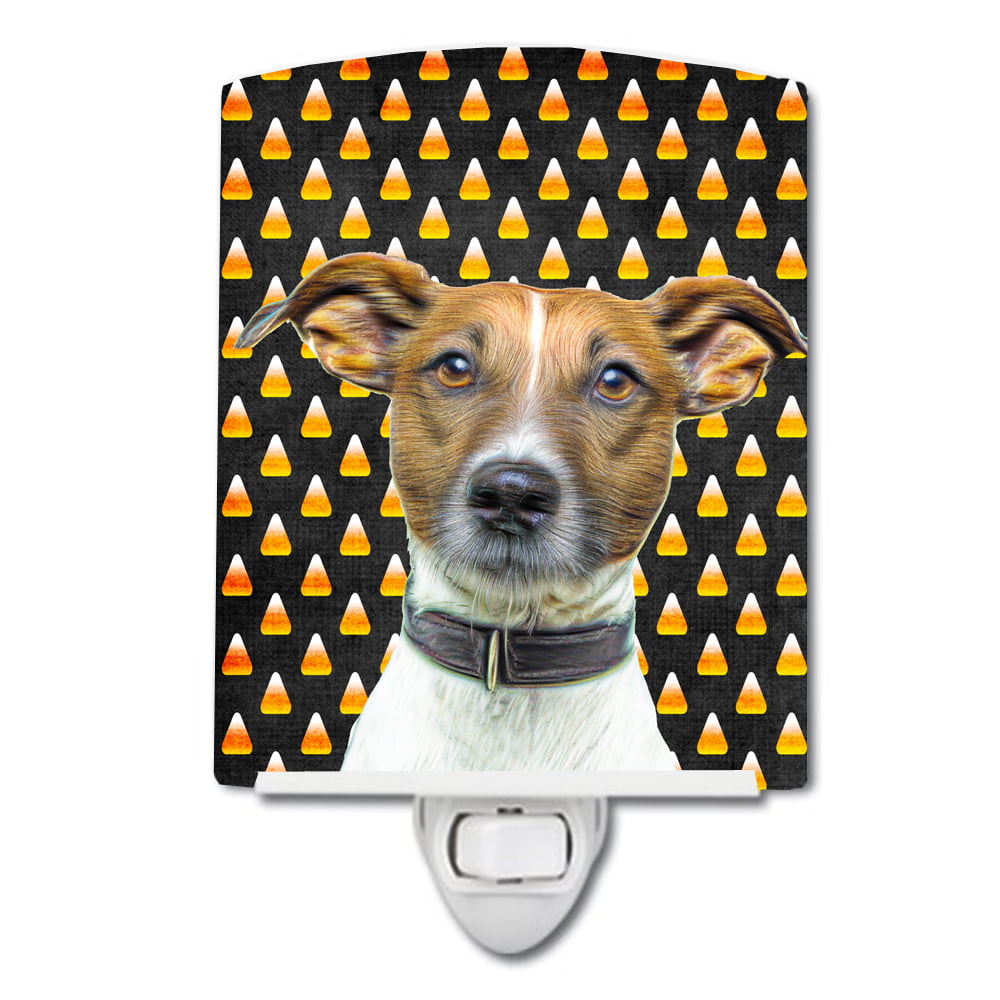 Candy Corn Halloween Jack Russell Terrier Ceramic Night Light