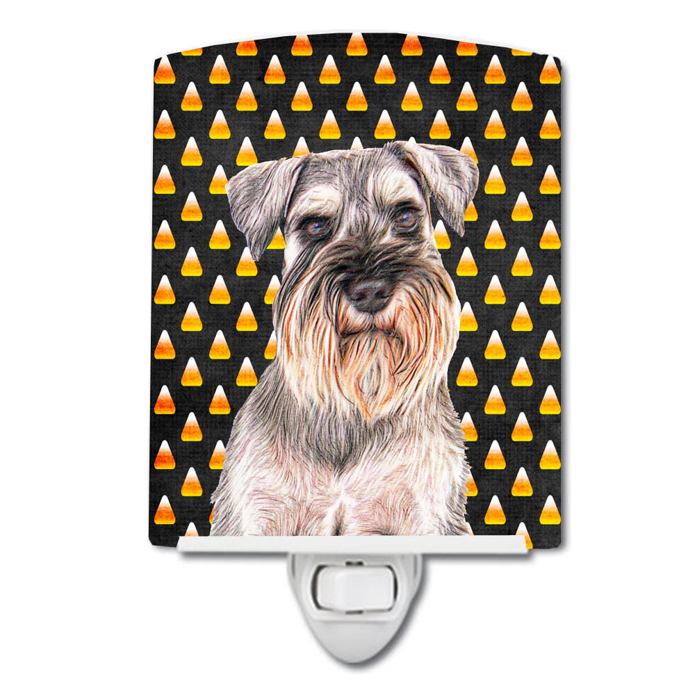 Candy Corn Halloween Schnauzer Ceramic Night Light