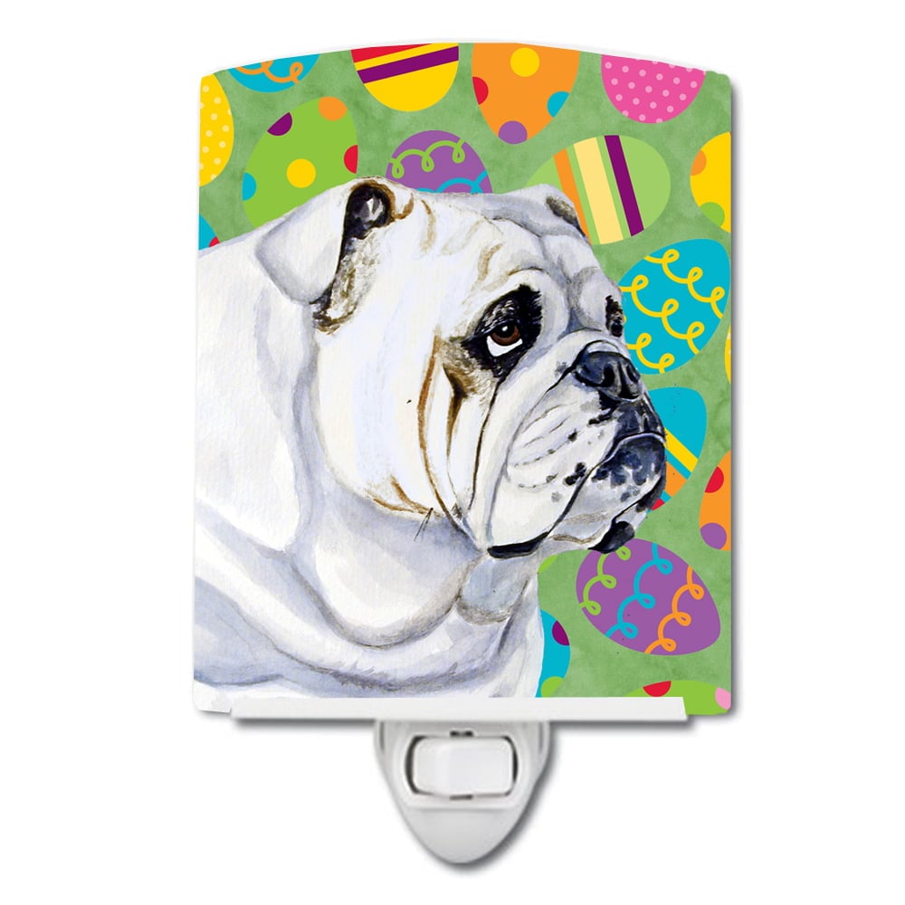 Bulldog English Easter Eggtravaganza Ceramic Night Light