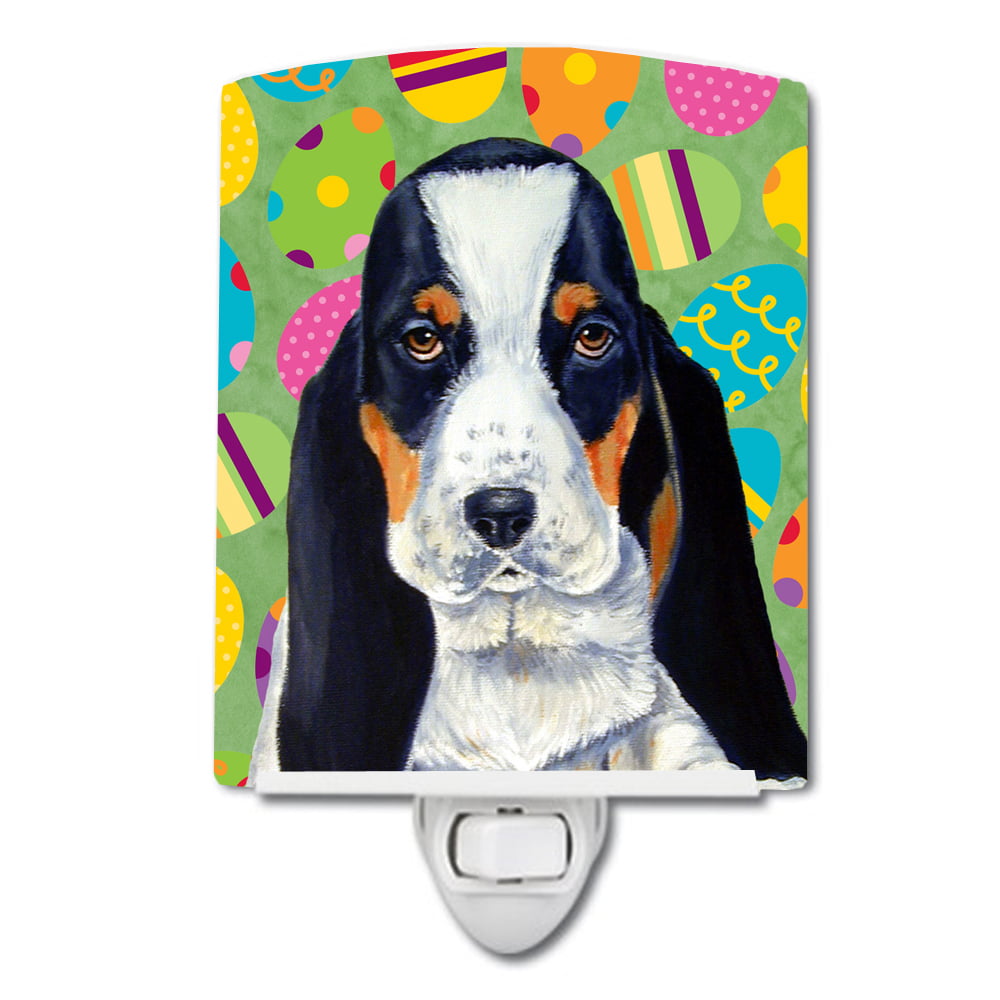 Basset Hound Easter Eggtravaganza Ceramic Night Light