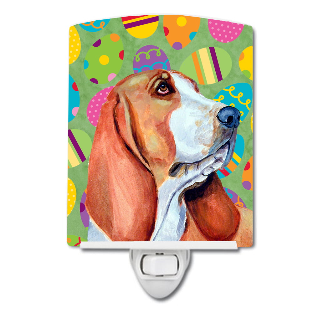 Basset Hound Easter Eggtravaganza Ceramic Night Light