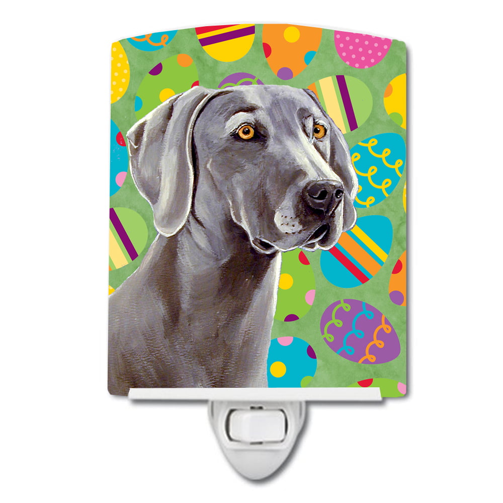 Weimaraner Easter Eggtravaganza Ceramic Night Light