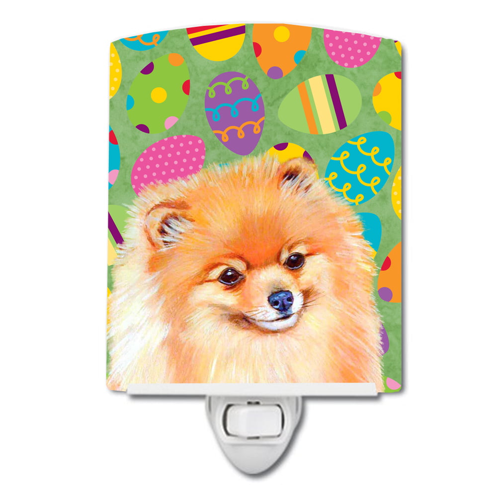 Pomeranian Easter Eggtravaganza Ceramic Night Light