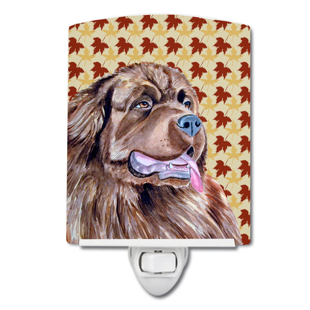 Newfoundland Fall Leaves Portrait Ceramic Night Light