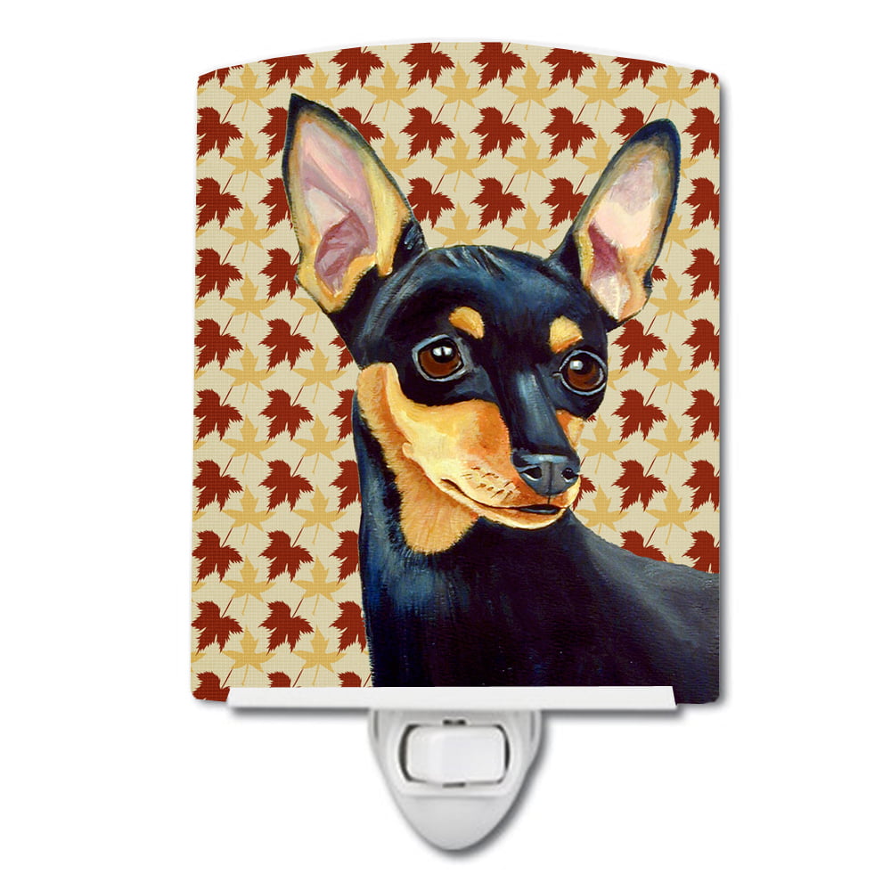 Min Pin Fall Leaves Portrait Ceramic Night Light