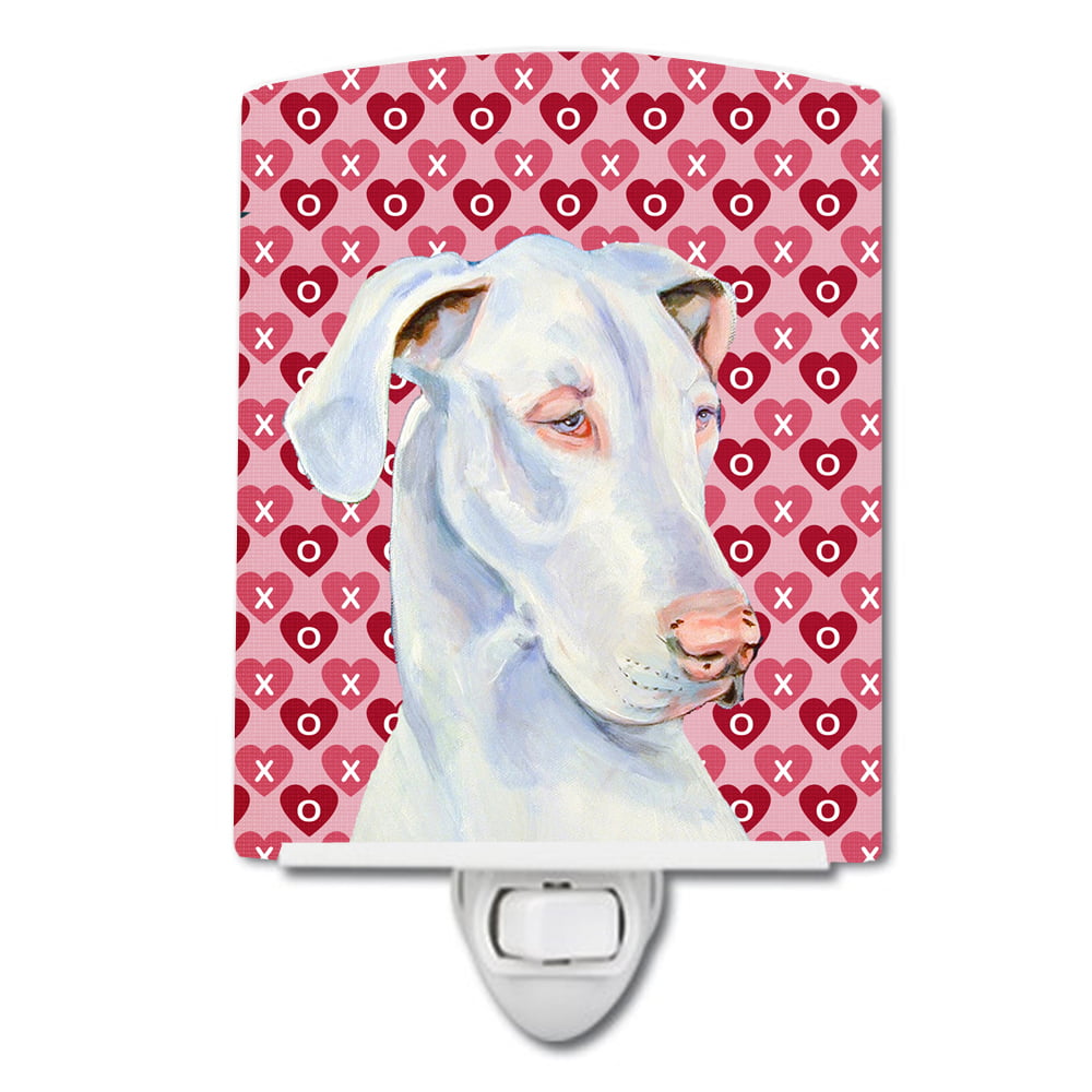 Great Dane Hearts Love & Valentines Day Portrait Ceramic Night Light