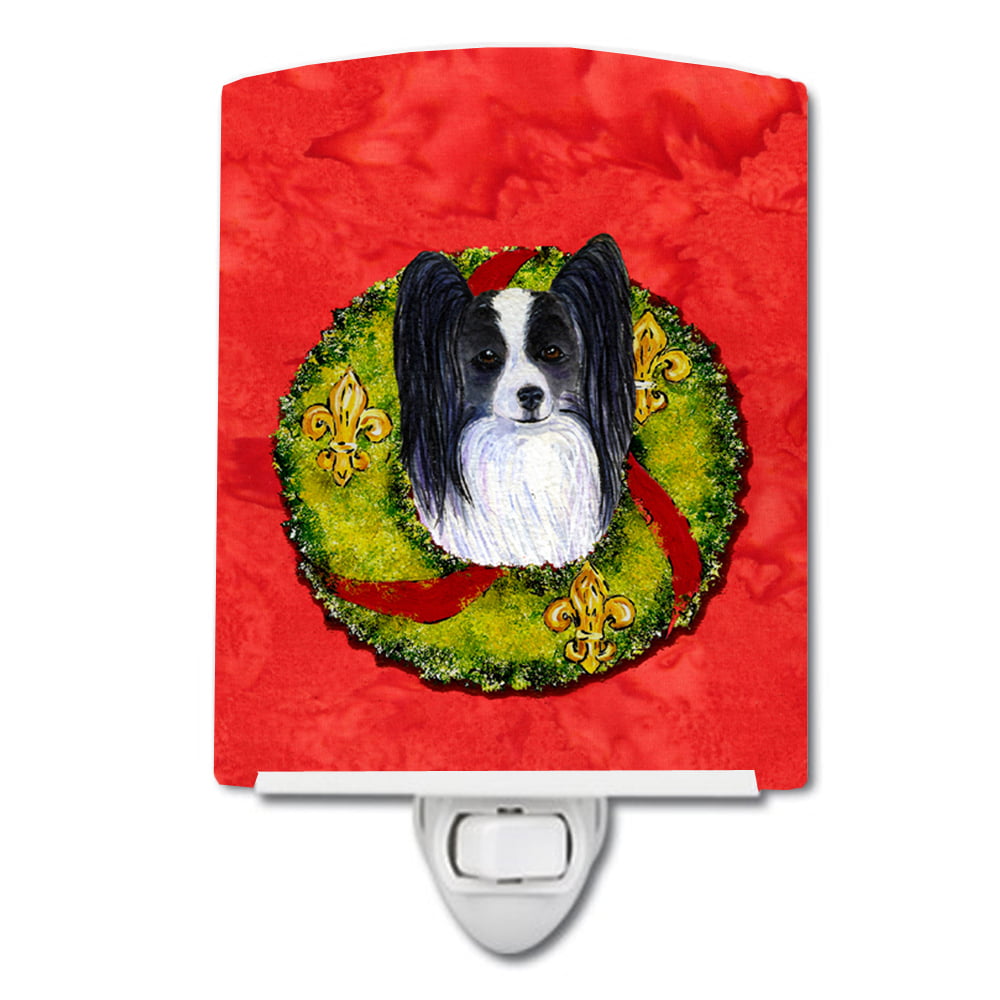 Papillon Cristmas Wreath Ceramic Night Light