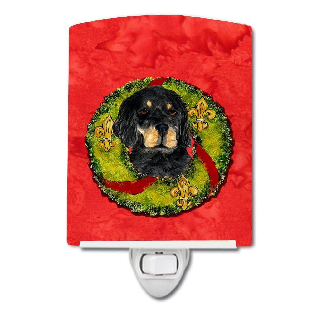 SS4202CNL Gordon Setter Cristmas Wreath Ceramic Night Light