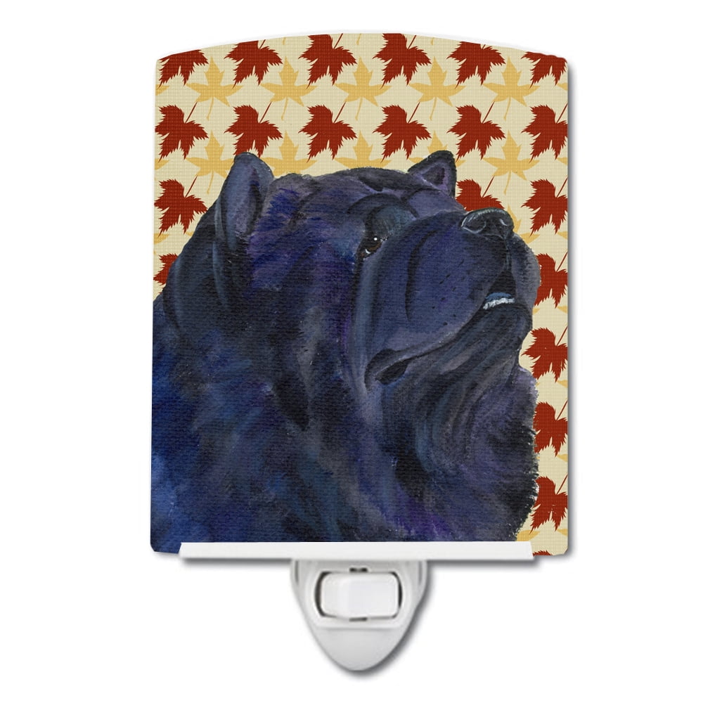 SS4355CNL Chow Chow Fall Leaves Portrait Ceramic Night Light