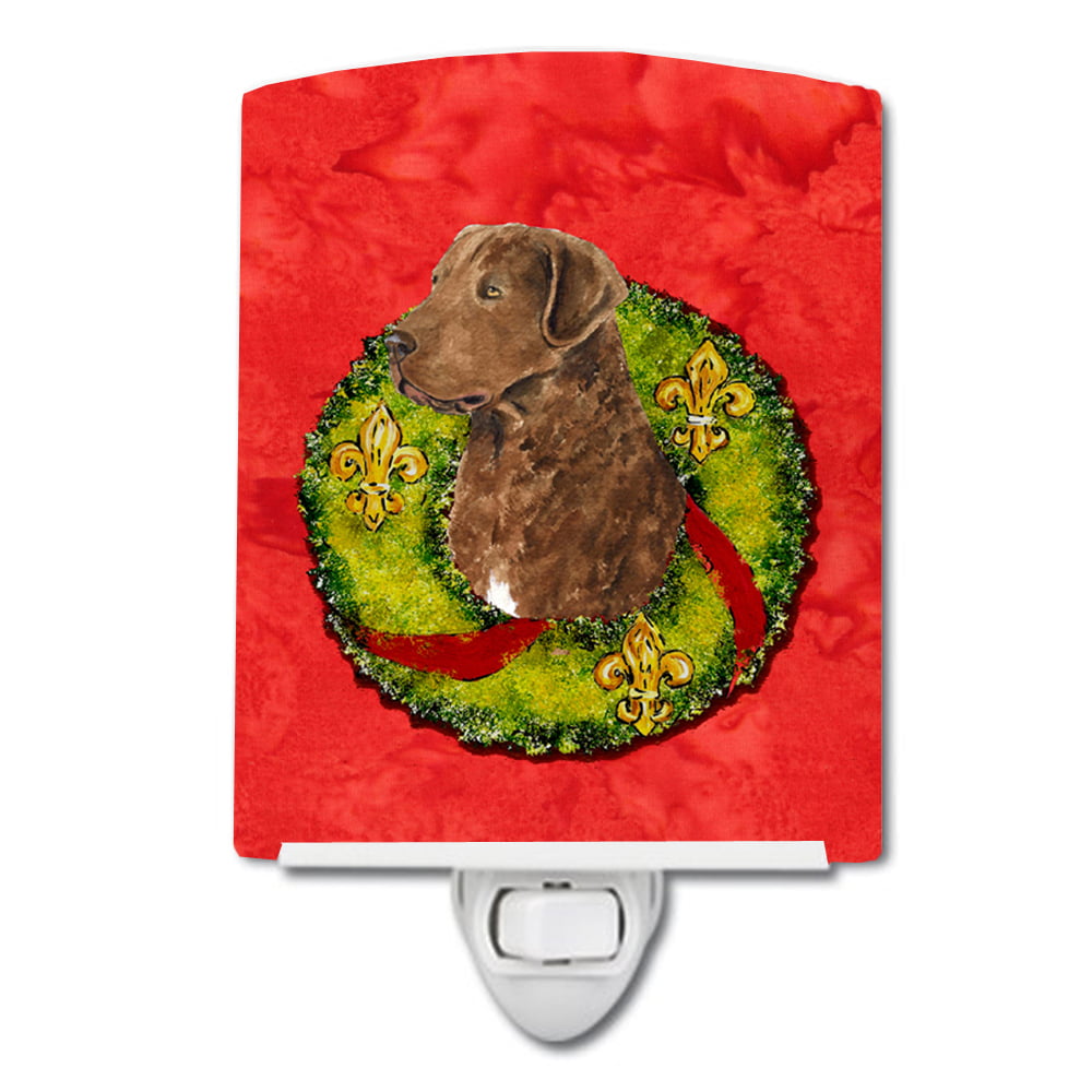 Scottish Terrier Cristmas Wreath Ceramic Night Light