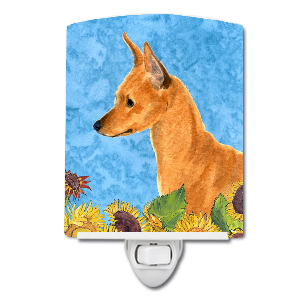Min Pin in Summer Flowers Ceramic Night Light