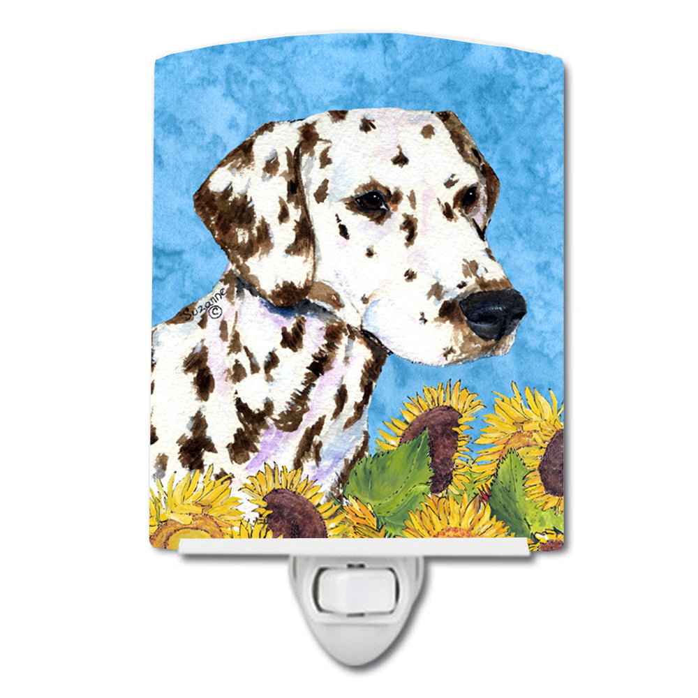 Dalmatian in Summer Flowers Ceramic Night Light