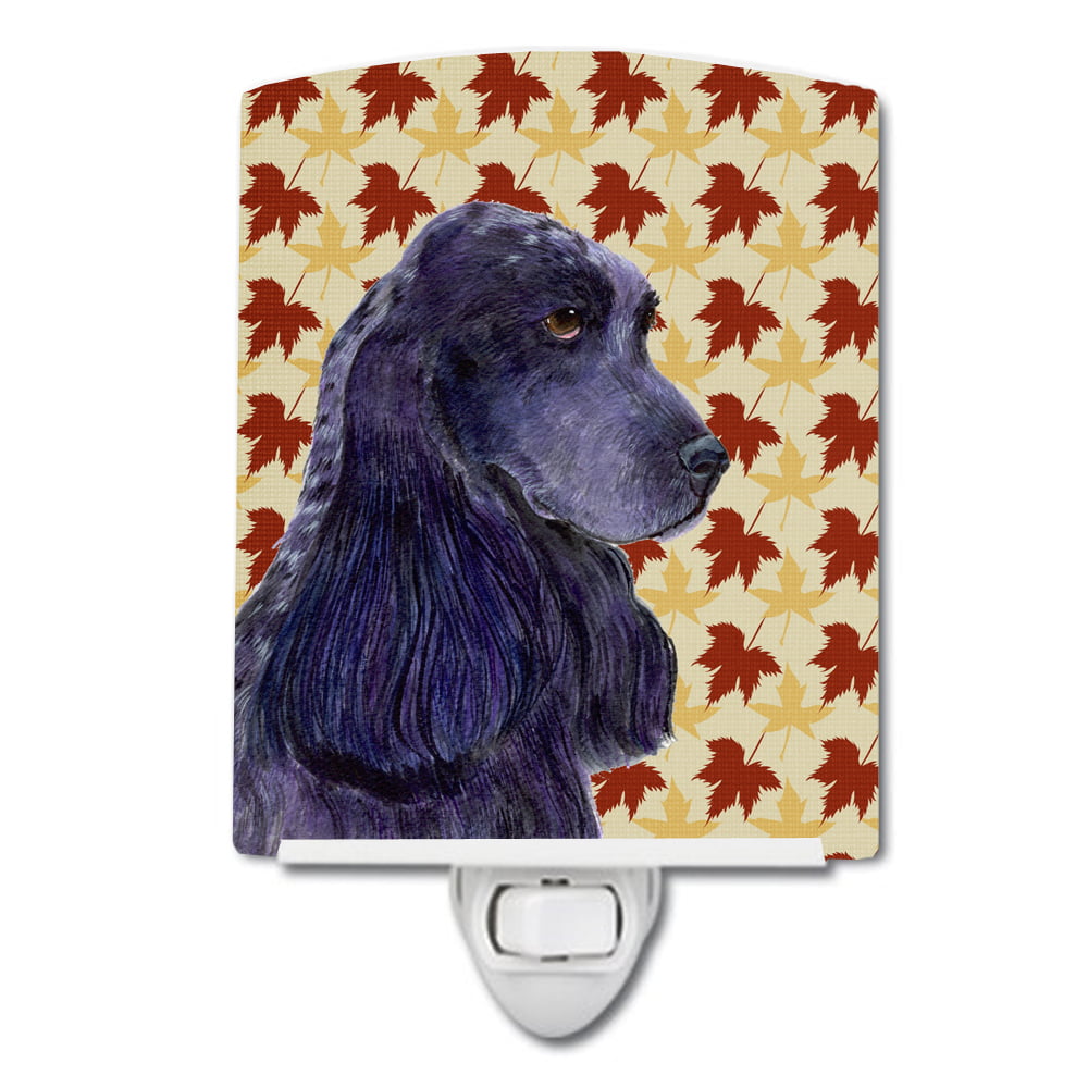 SS4385CNL Cocker Spaniel Fall Leaves Portrait Ceramic Night Light