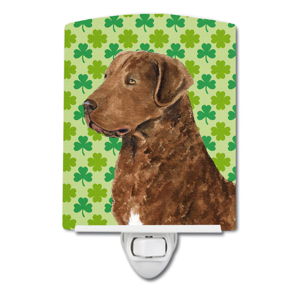 Chesapeake Bay Retriever St. Patricks Day Shamrock Portrait Ceramic Night Light
