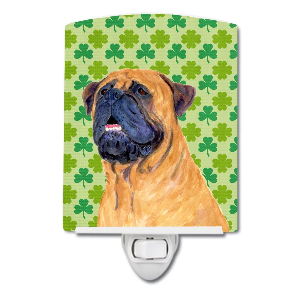 Mastiff St. Patricks Day Shamrock Portrait Ceramic Night Light